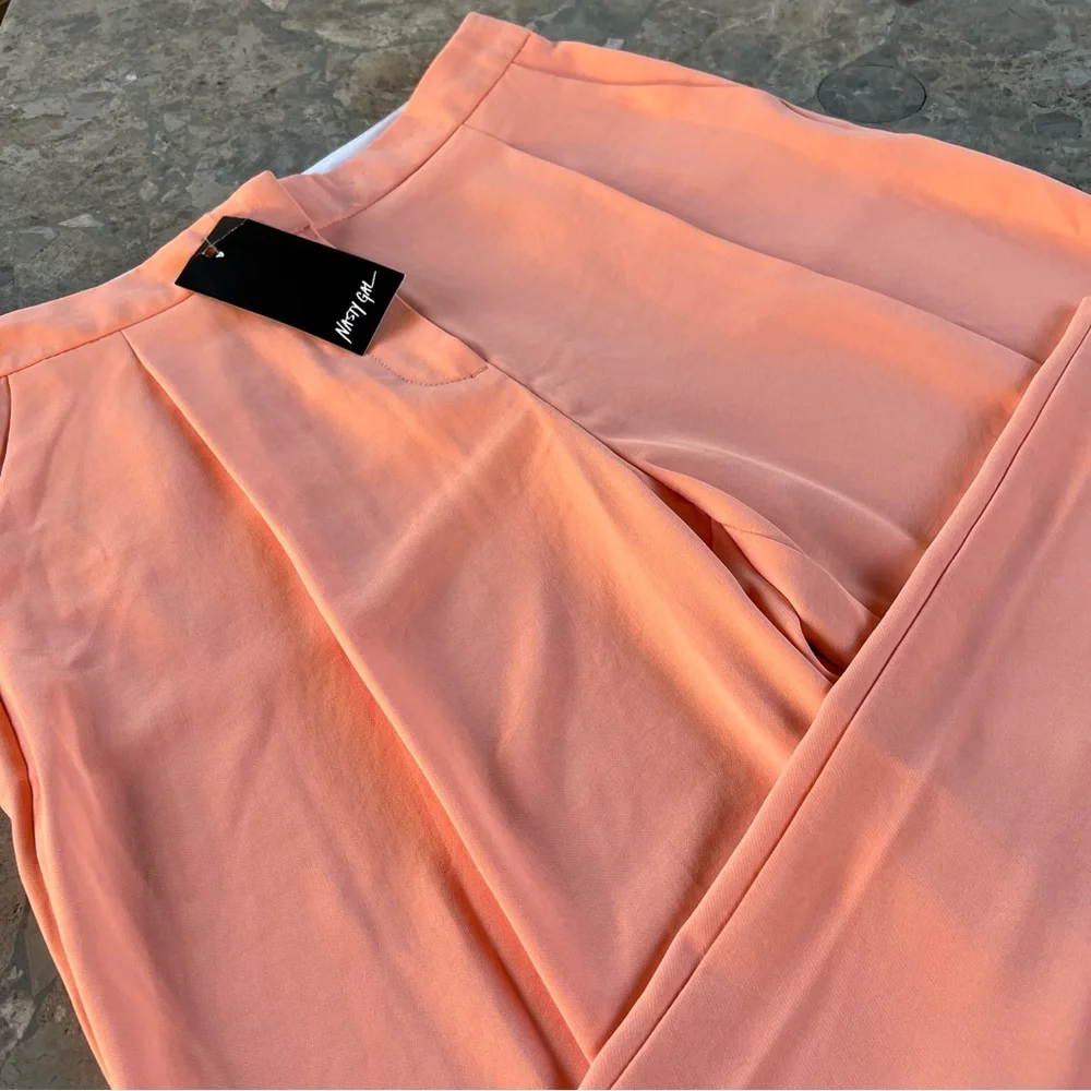 Nasty Gal High-Waisted Apricot Tailored Pants - Picture 3 of 4